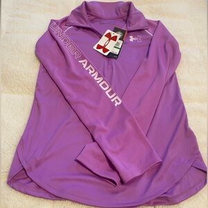 NWT Under Armour Girls Youth Size Large Purple Athletic Top